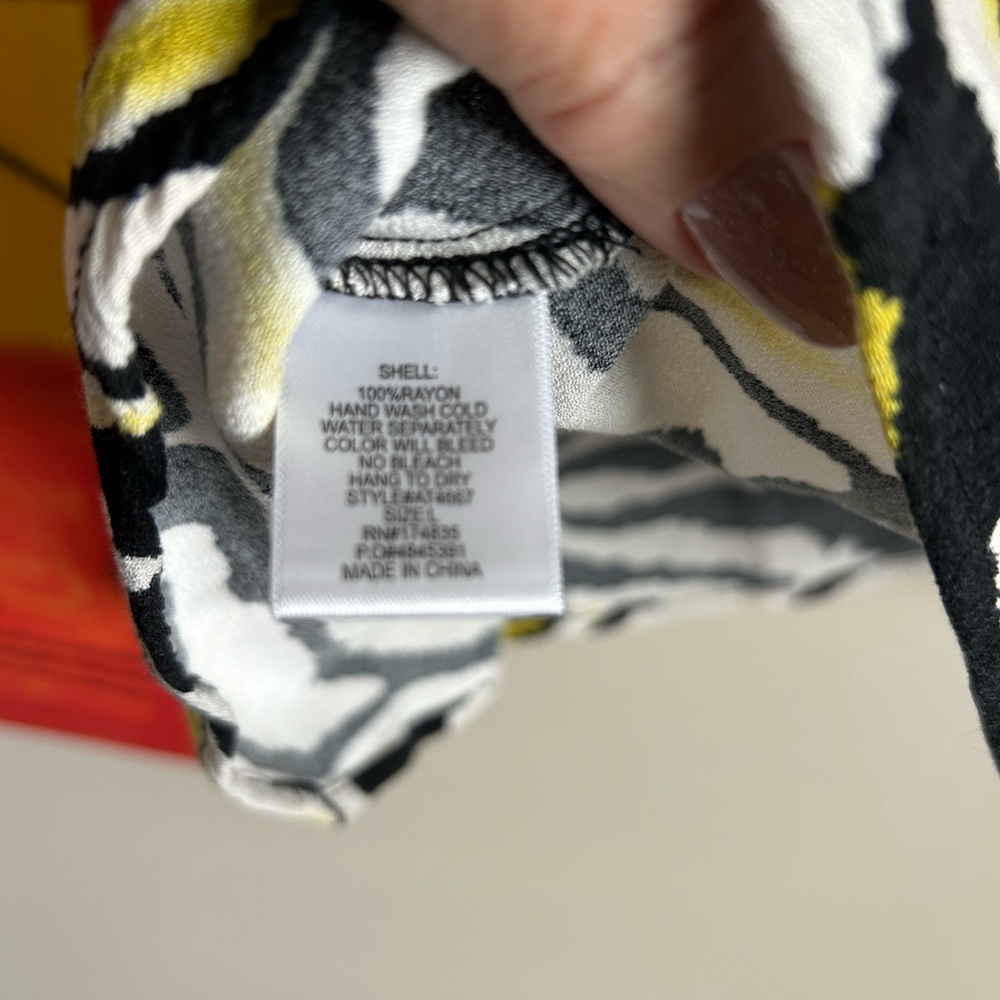 Alythea Zebra Print Blouse - Black, White, Yellow - Picture 6 of 7